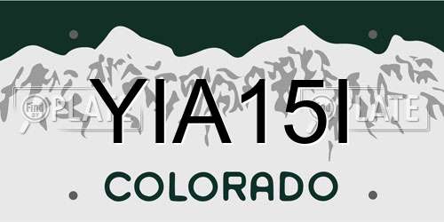 YIA15I Colorado License Plate