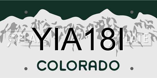 YIA18I Colorado License Plate