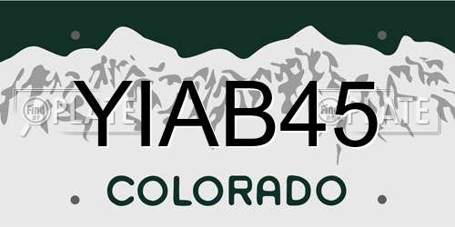 YIAB45 Colorado License Plate
