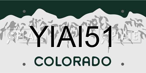 YIAI51 Colorado License Plate