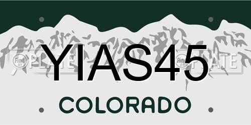 YIAS45 Colorado License Plate