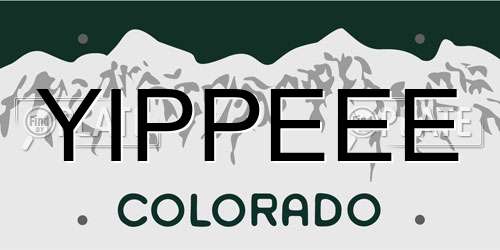 YIPPEEE Colorado License Plate