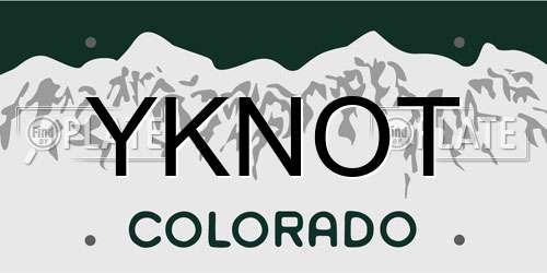 YKNOT Colorado License Plate