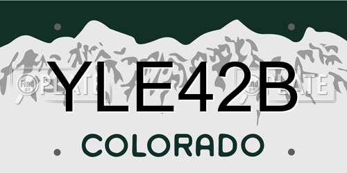 YLE42B Colorado License Plate
