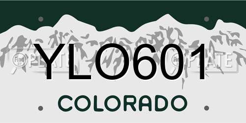 YLO601 Colorado License Plate