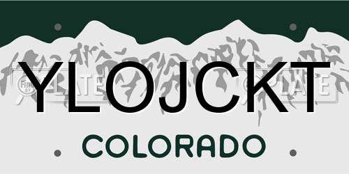 YLOJCKT Colorado License Plate