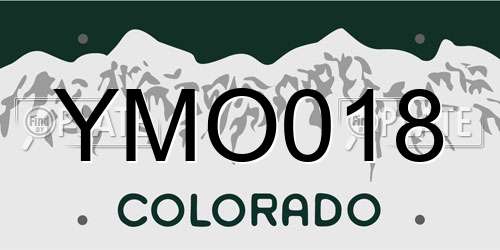 YMO018 Colorado License Plate
