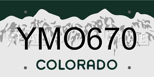 YMO670 Colorado License Plate