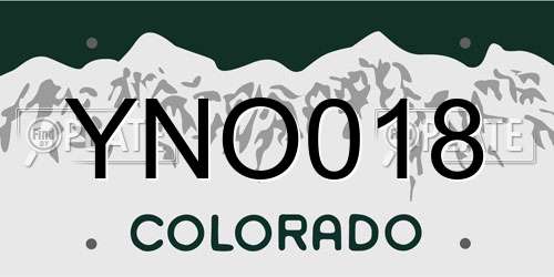 YNO018 Colorado License Plate