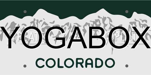 YOGABOX Colorado License Plate