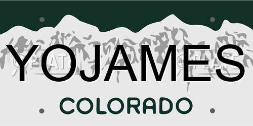 YOJAMES Colorado License Plate