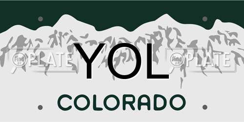 YOL Colorado License Plate
