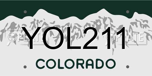 YOL211 Colorado License Plate