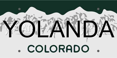 YOLANDA Colorado License Plate
