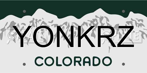 YONKRZ Colorado License Plate