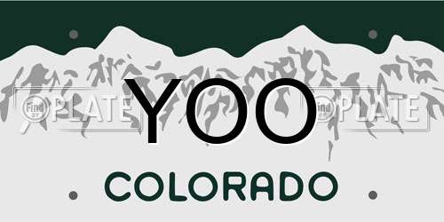 YOO Colorado License Plate