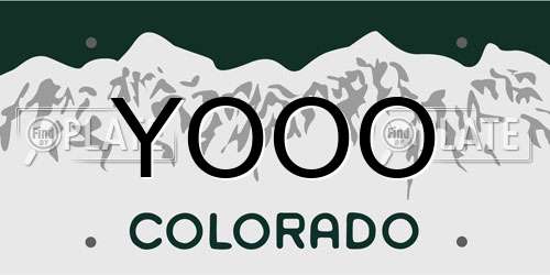 YOOO Colorado License Plate