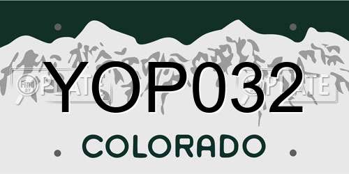 YOP032 Colorado License Plate