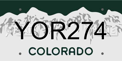 YOR274 Colorado License Plate