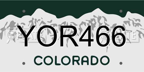 YOR466 Colorado License Plate