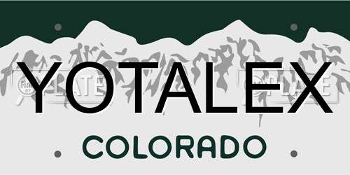 YOTALEX Colorado License Plate
