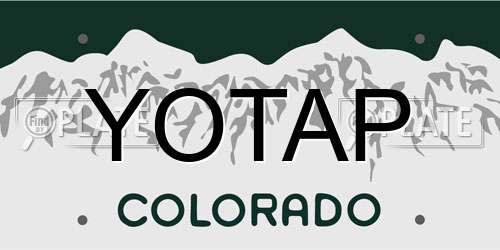 YOTAP Colorado License Plate