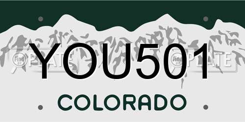 YOU501 Colorado License Plate
