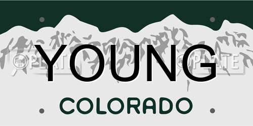 YOUNG Colorado License Plate