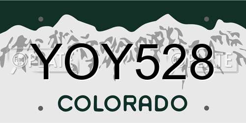 YOY528 Colorado License Plate