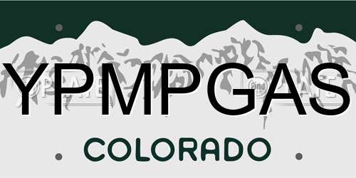YPMPGAS Colorado License Plate