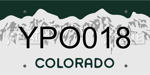 YPO018 Colorado License Plate