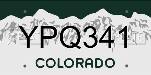 YPQ341 Colorado License Plate
