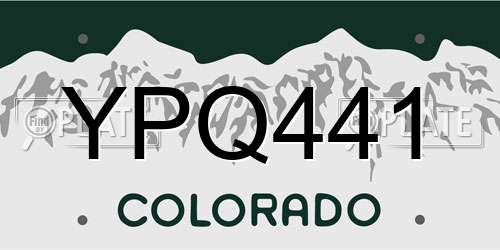 YPQ441 Colorado License Plate