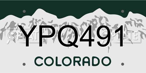 YPQ491 Colorado License Plate