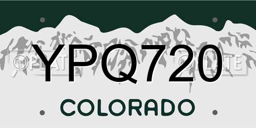 YPQ720 Colorado License Plate