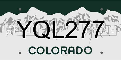 YQL277 Colorado License Plate