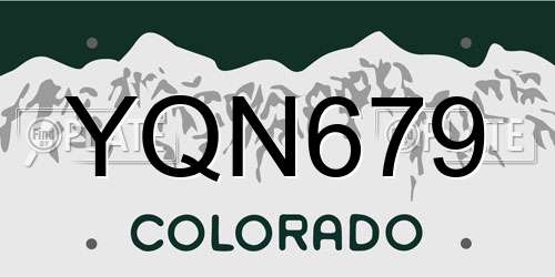 YQN679 Colorado License Plate