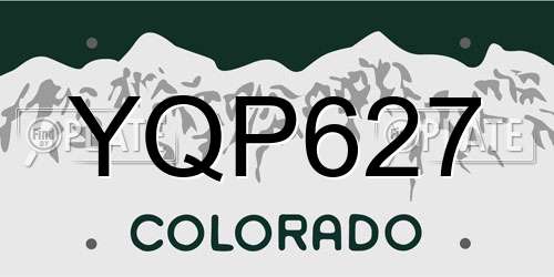 YQP627 Colorado License Plate
