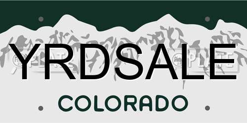 YRDSALE Colorado License Plate