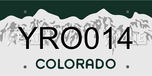 YRO014 Colorado License Plate