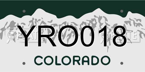 YRO018 Colorado License Plate