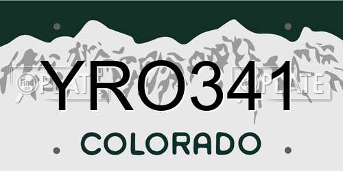 YRO341 Colorado License Plate