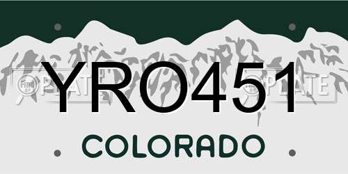 YRO451 Colorado License Plate