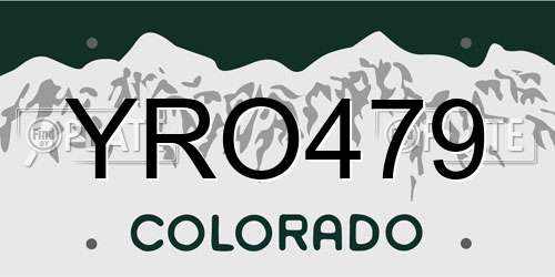 YRO479 Colorado License Plate