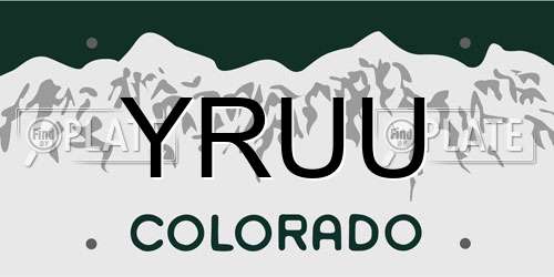 YRUU Colorado License Plate