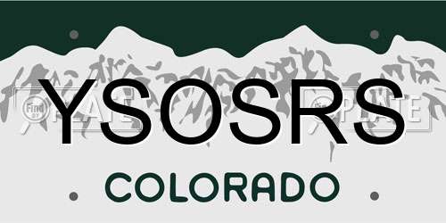 YSOSRS Colorado License Plate