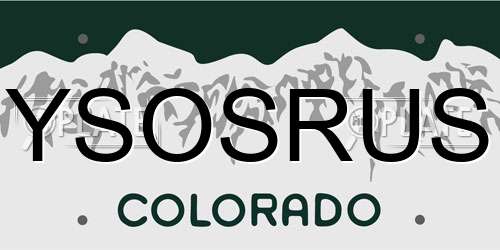 YSOSRUS Colorado License Plate