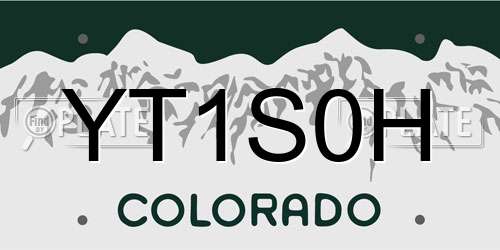 YT1S0H Colorado License Plate
