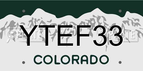 YTEF33 Colorado License Plate