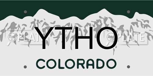 YTHO Colorado License Plate